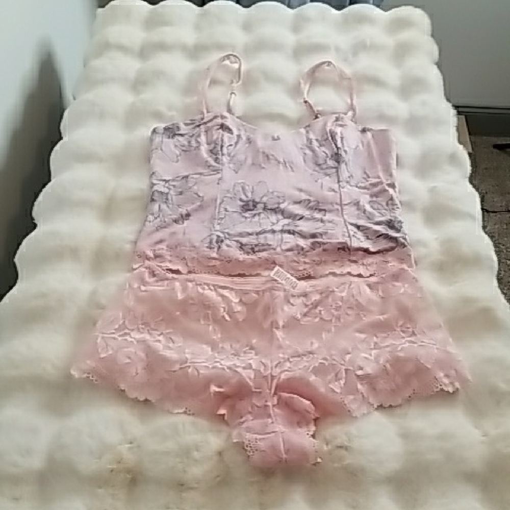2 Pc Victoria's Secret Pink Lace Chemise